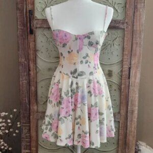 Zara Floral Corset Mini Dress | Blogger Favorite | Medium